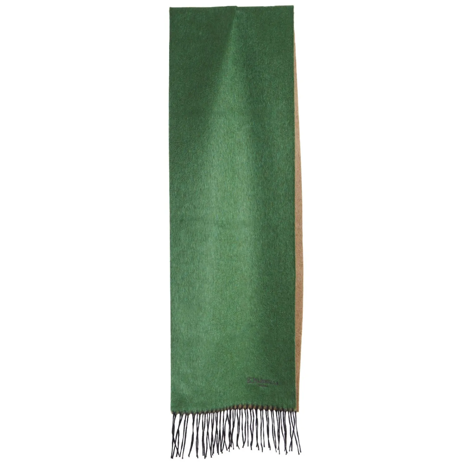 E.Marinella Sciarpe Invernali|Sciarpe Invernali|SCIARPA BICOLOR VERDE E BEIGE IN SETA E CASHMERE Tinta unita