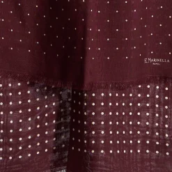 E.Marinella Sciarpe Invernali|SCIARPA BORDEAUX IN LANA E SETA Pois