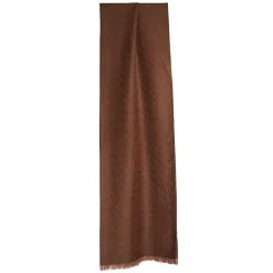 E.Marinella Sciarpe Invernali|Sciarpe Invernali|SCIARPA LOGO EM MARRONE CHIARO In lana e cashmere