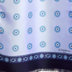 E.Marinella Sciarpe In Seta|SCIARPA TUBOLARE AZZURRA IN SETA TWILL Geometric harmony