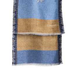 E.Marinella Sciarpe In Seta|SCIARPA TUBOLARE AZZURRA IN SETA TWILL Paisley pattern