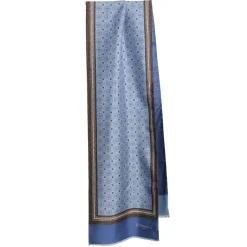 E.Marinella Sciarpe In Seta|SCIARPA TUBOLARE AZZURRA IN SETA TWILL Classic daisy