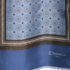 E.Marinella Sciarpe In Seta|SCIARPA TUBOLARE AZZURRA IN SETA TWILL Classic daisy