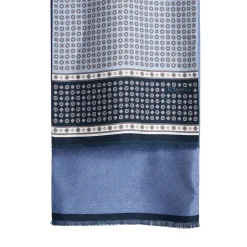 E.Marinella Sciarpe In Seta|SCIARPA TUBOLARE AZZURRA IN SETA TWILL Busy pattern