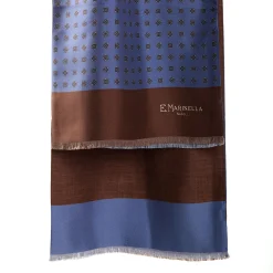 E.Marinella Sciarpe In Seta|SCIARPA TUBOLARE AZZURRO POLVERE IN SETA TWILL Classic daisy