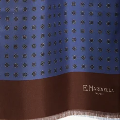 E.Marinella Sciarpe In Seta|SCIARPA TUBOLARE AZZURRO POLVERE IN SETA TWILL Classic daisy