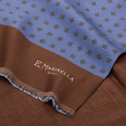 E.Marinella Sciarpe In Seta|SCIARPA TUBOLARE AZZURRO POLVERE IN SETA TWILL Classic daisy
