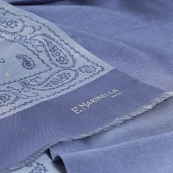 E.Marinella Sciarpe In Seta|SCIARPA TUBOLARE AZZURRO POLVERE IN SETA TWILL Paisley