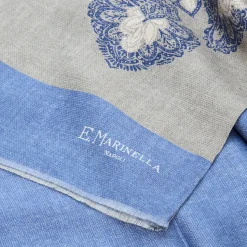 E.Marinella Sciarpe In Seta|Sciarpe In Seta|SCIARPA TUBOLARE BEIGE IN SETA TWILL Busy pattern