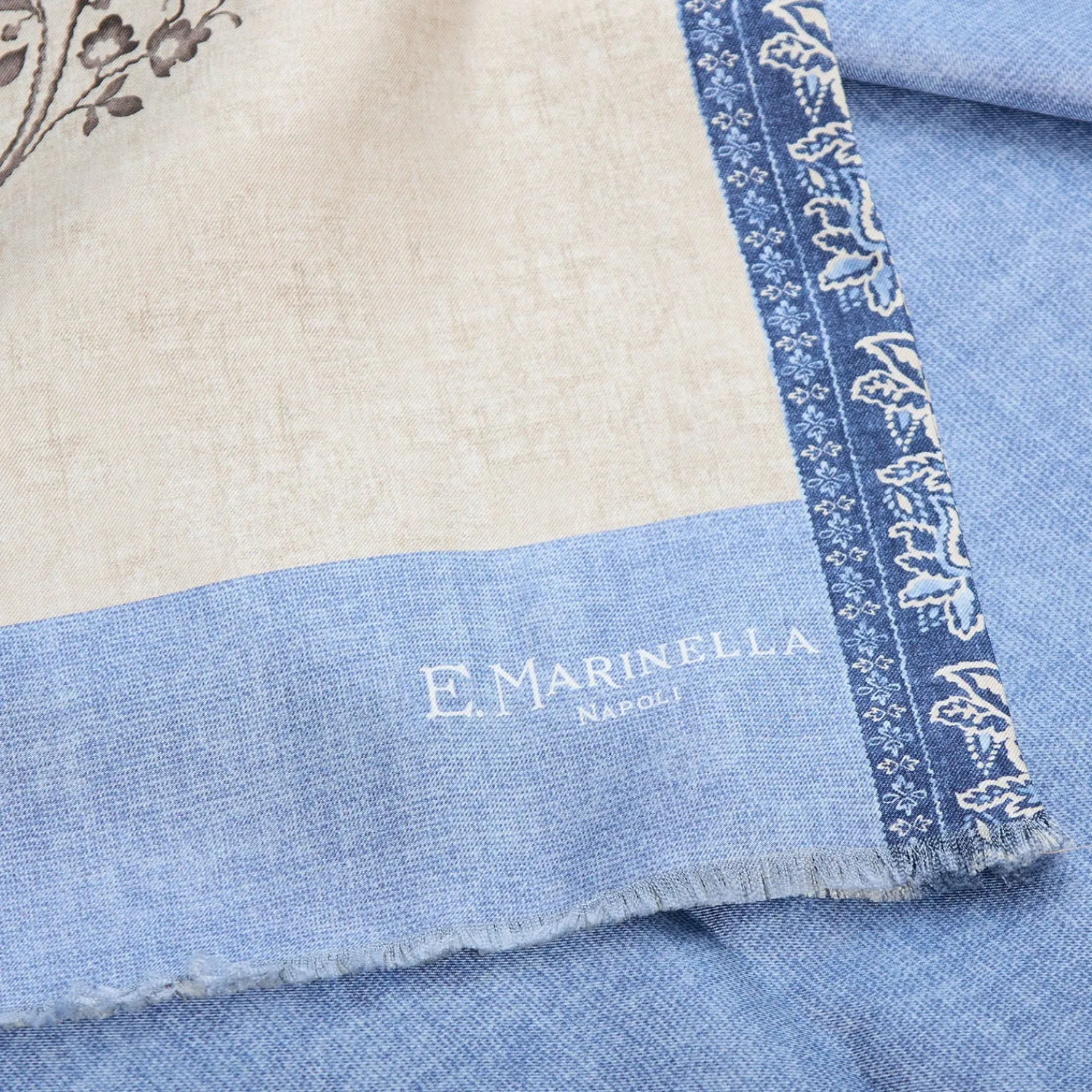E.Marinella Sciarpe In Seta|SCIARPA TUBOLARE BEIGE IN SETA TWILL Paisley pattern