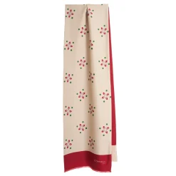 E.Marinella Sciarpe In Seta|SCIARPA TUBOLARE BEIGE IN SETA TWILL Pois e fiori