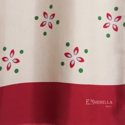 E.Marinella Sciarpe In Seta|SCIARPA TUBOLARE BEIGE IN SETA TWILL Pois e fiori