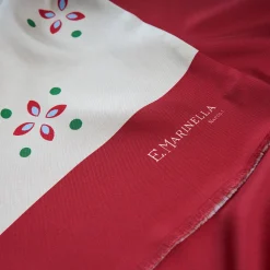 E.Marinella Sciarpe In Seta|SCIARPA TUBOLARE BEIGE IN SETA TWILL Pois e fiori
