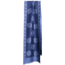 E.Marinella Sciarpe In Seta|SCIARPA TUBOLARE BLU IN SETA TWILL Classic daisy