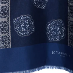 E.Marinella Sciarpe In Seta|SCIARPA TUBOLARE BLU SCURO IN SETA TWILL Classic daisy
