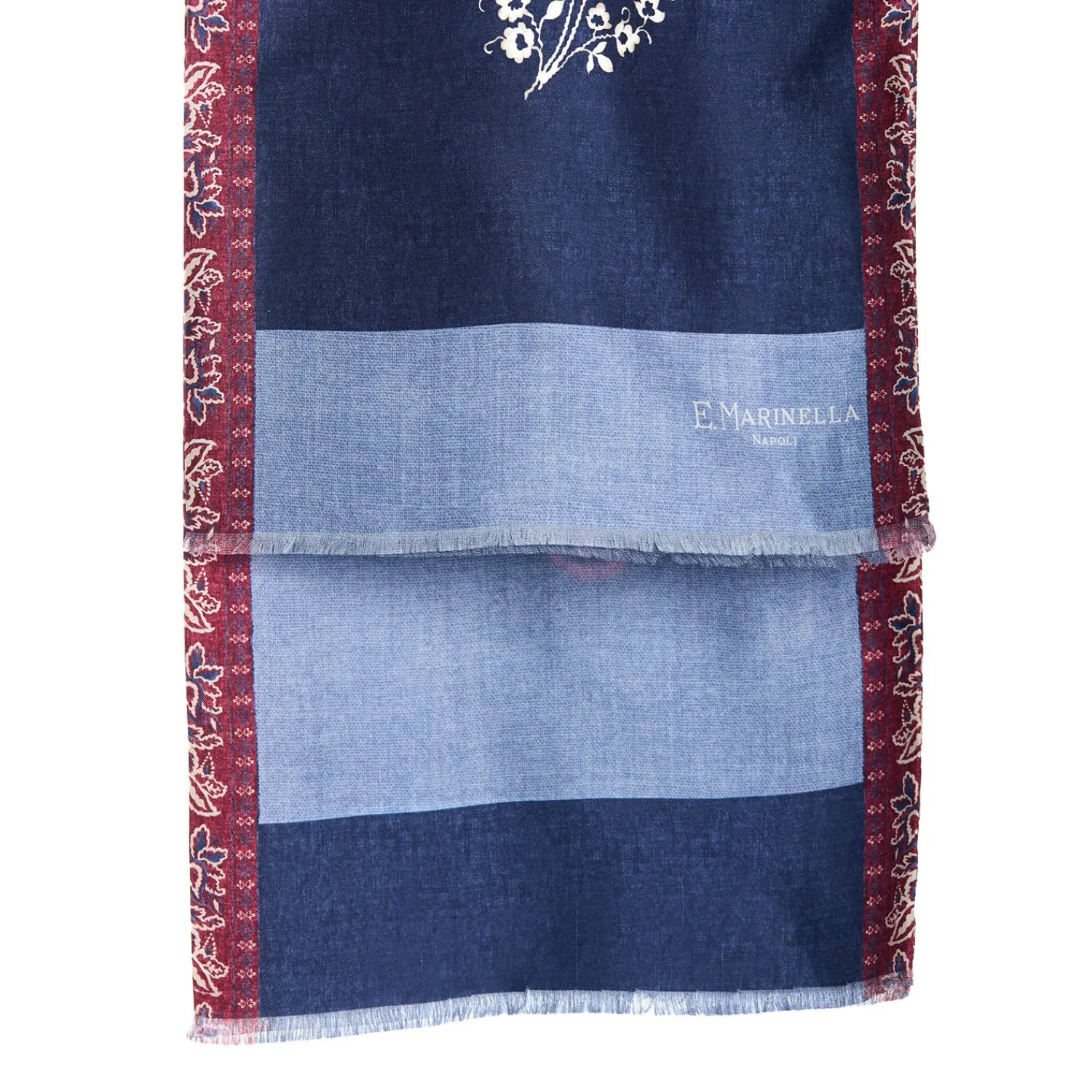 E.Marinella Sciarpe In Seta|SCIARPA TUBOLARE BLU SCURO IN SETA TWILL Paisley pattern