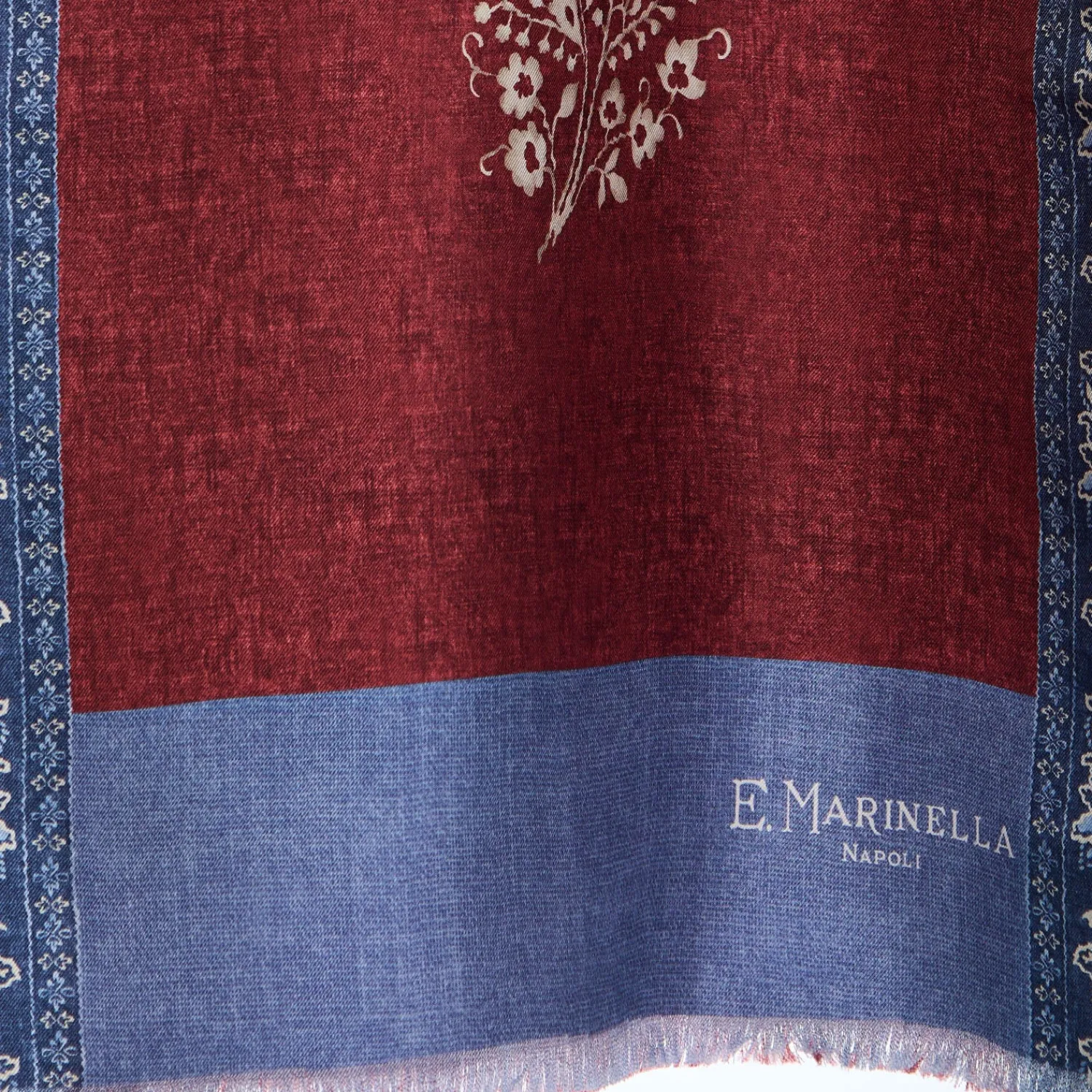 E.Marinella Sciarpe In Seta|SCIARPA TUBOLARE BORDEAUX IN SETA TWILL Paisley pattern