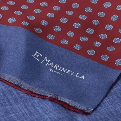 E.Marinella Sciarpe In Seta|SCIARPA TUBOLARE BORDEAUXIN SETA TWILL Classic daisy