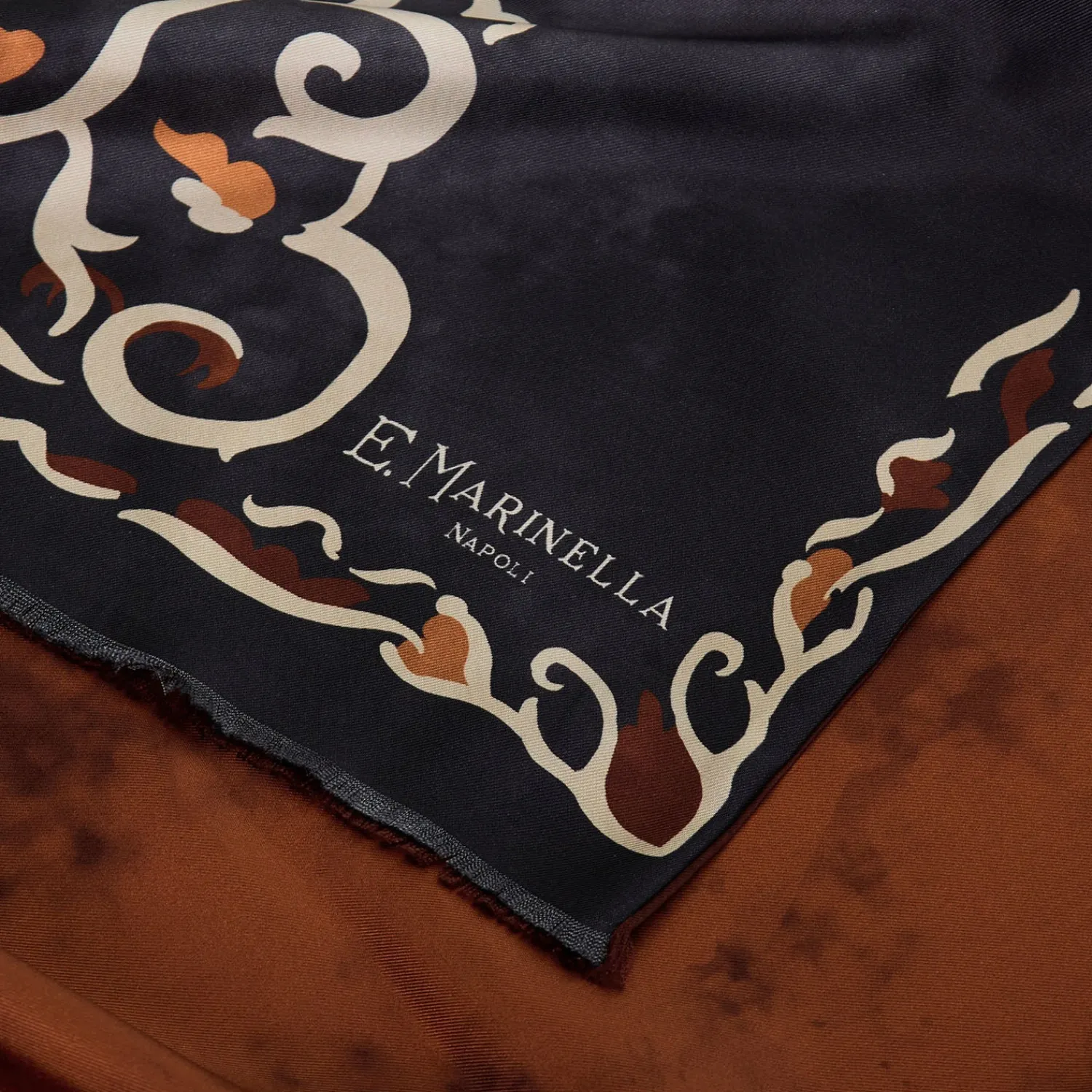 E.Marinella Sciarpe In Seta|SCIARPA TUBOLARE GRIGIO SCURO IN SETA TWILL Classic daisy