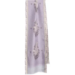 E.Marinella Sciarpe In Seta|SCIARPA TUBOLARE LILLA IN SETA TWILL Paisley pattern
