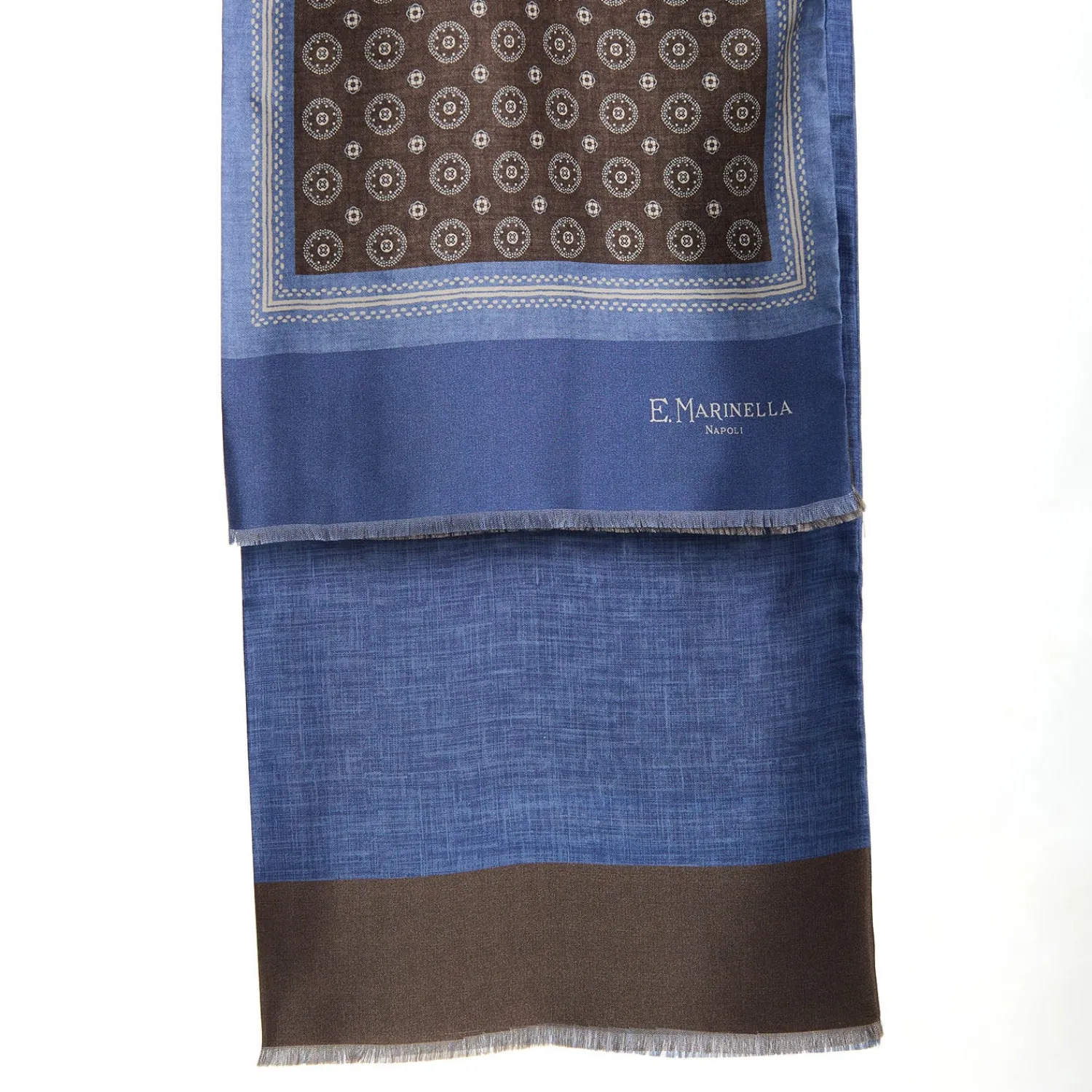 E.Marinella Sciarpe In Seta|SCIARPA TUBOLARE MARRONE IN SETA TWILL Classic daisy