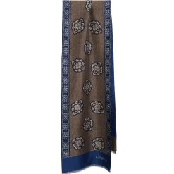 E.Marinella Sciarpe In Seta|SCIARPA TUBOLARE MARRONE SCURO IN SETA TWILL Classic daisy