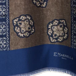 E.Marinella Sciarpe In Seta|SCIARPA TUBOLARE MARRONE SCURO IN SETA TWILL Classic daisy