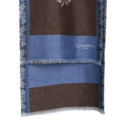 E.Marinella Sciarpe In Seta|SCIARPA TUBOLARE MARRONE SCURO IN SETA TWILL Paisley pattern