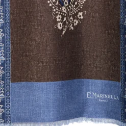 E.Marinella Sciarpe In Seta|SCIARPA TUBOLARE MARRONE SCURO IN SETA TWILL Paisley pattern