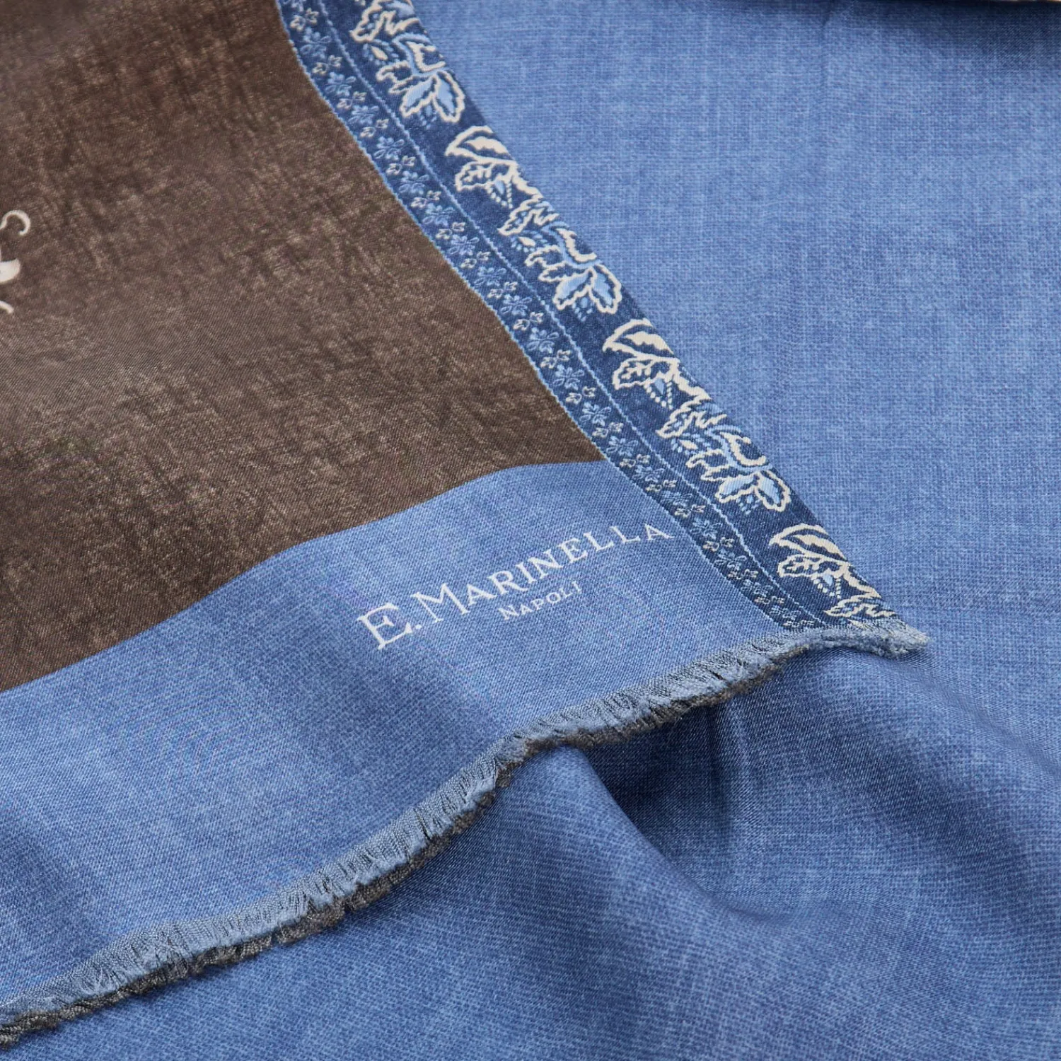 E.Marinella Sciarpe In Seta|SCIARPA TUBOLARE MARRONE SCURO IN SETA TWILL Paisley pattern