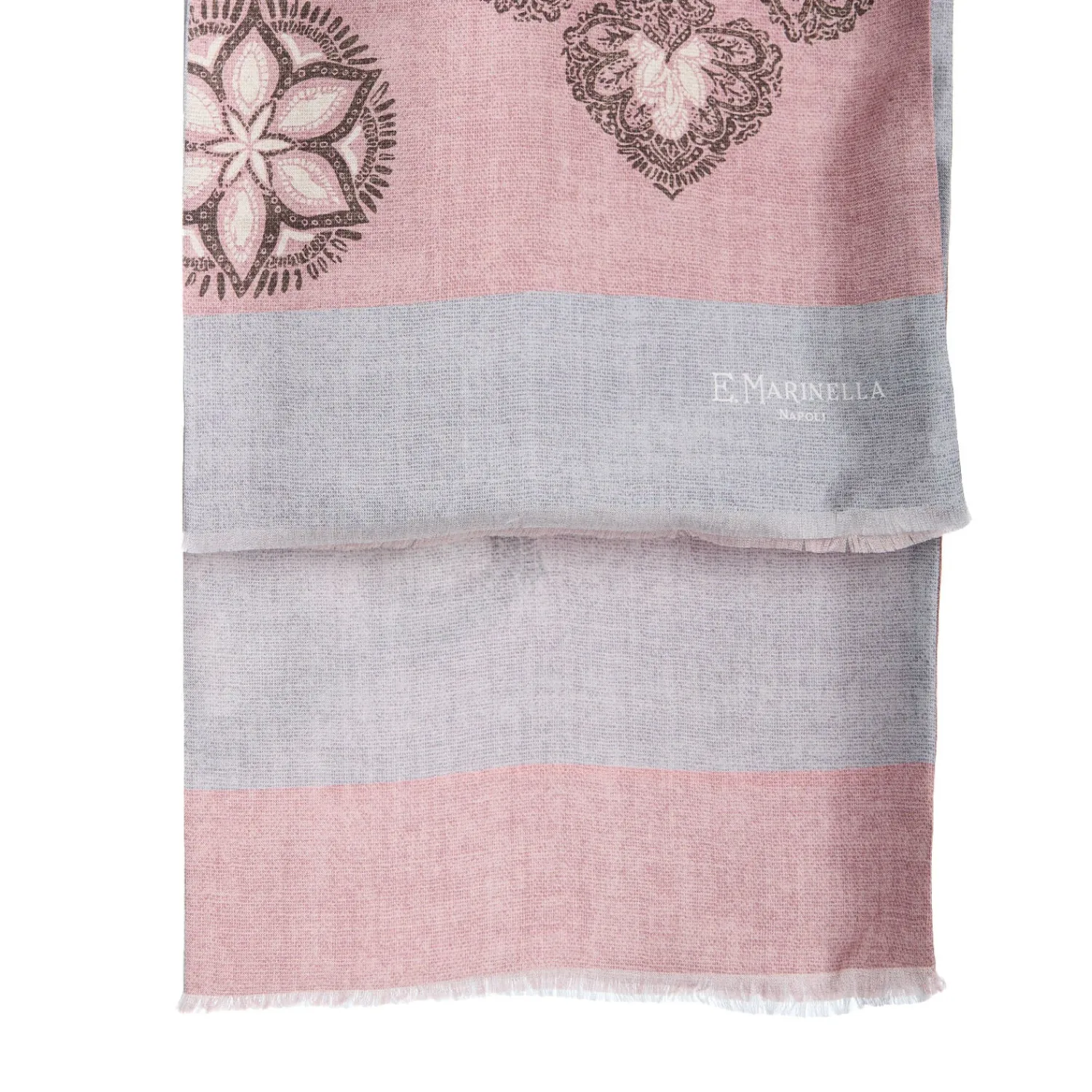 E.Marinella Sciarpe In Seta|SCIARPA TUBOLARE ROSA IN SETA TWILL Busy pattern