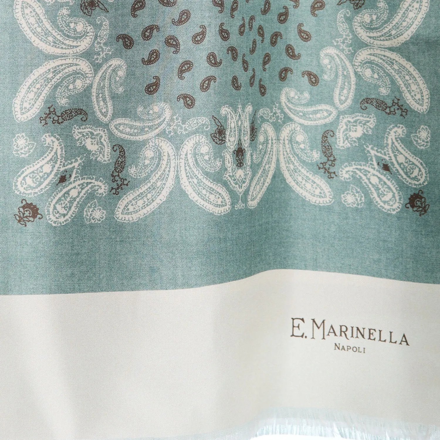 E.Marinella Sciarpe In Seta|SCIARPA TUBOLARE VERDE CHIARO IN SETA TWILL Busy pattern