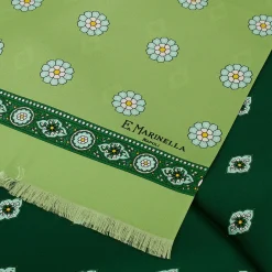 E.Marinella Sciarpe In Seta|SCIARPA TUBOLARE VERDE IN SETA TWILL Geometric harmony