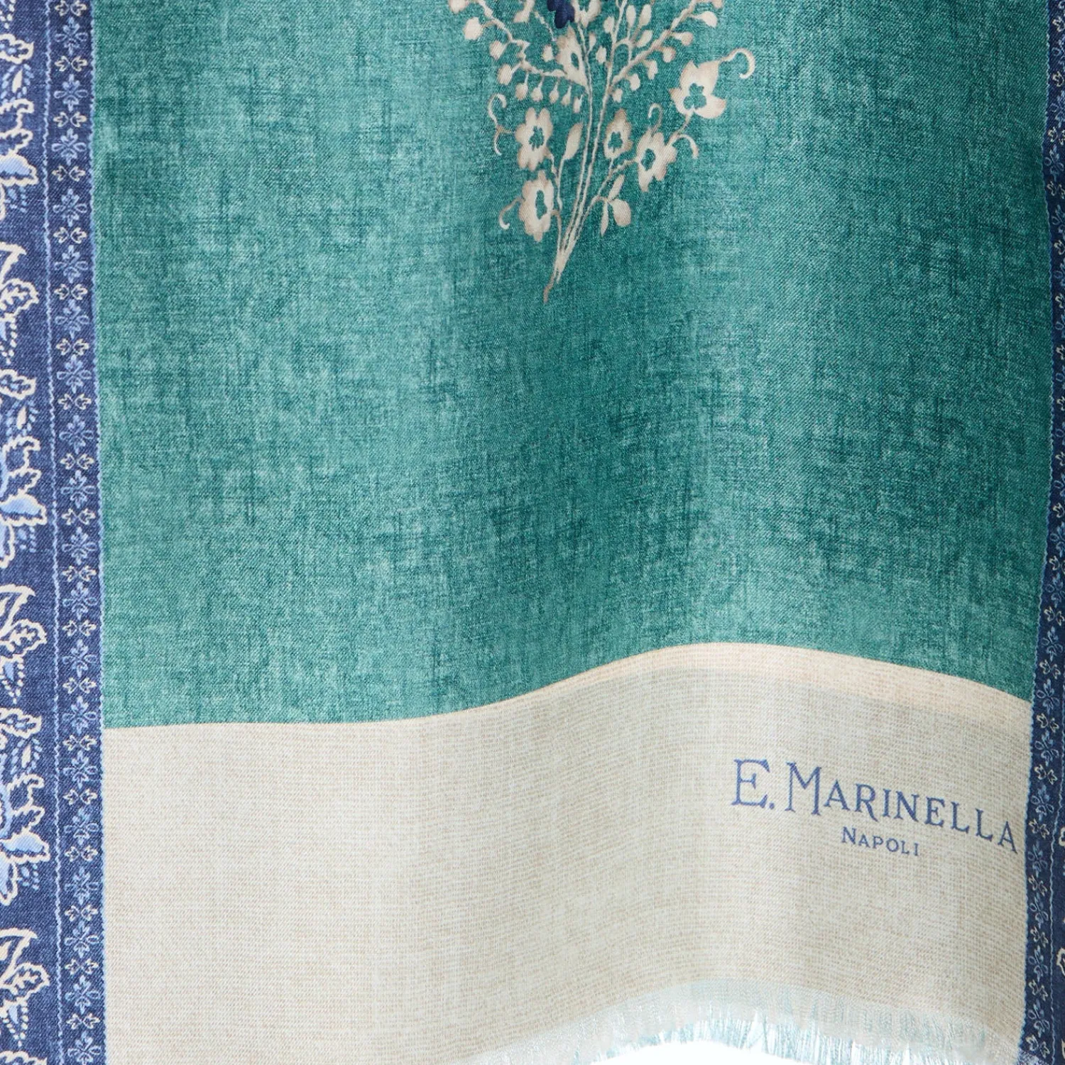 E.Marinella Sciarpe In Seta|SCIARPA TUBOLARE VERDE IN SETA TWILL Paisley pattern