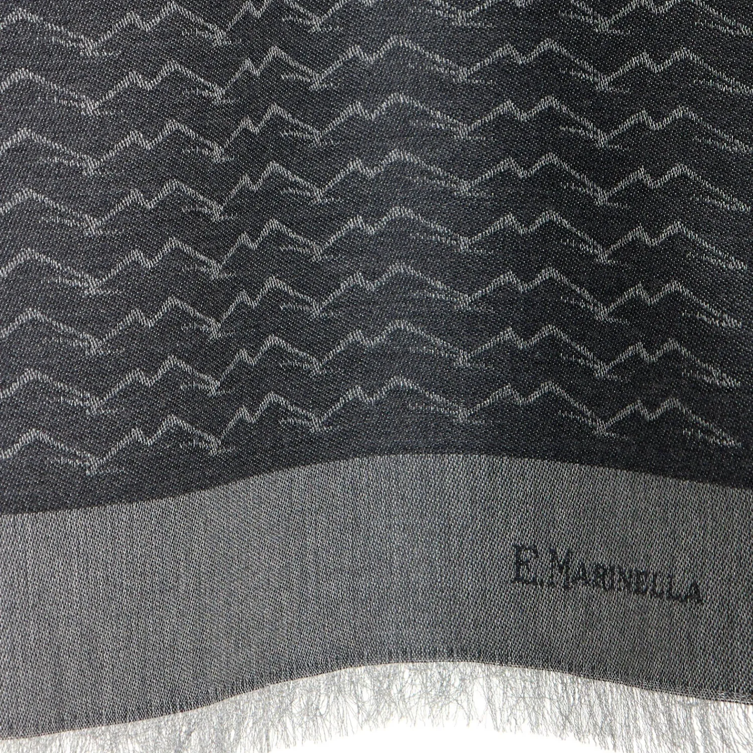 E.Marinella Sciarpe In Seta|Sciarpe Invernali|SCIARPA VESUVIO GRIGIO SCURO In lana e seta