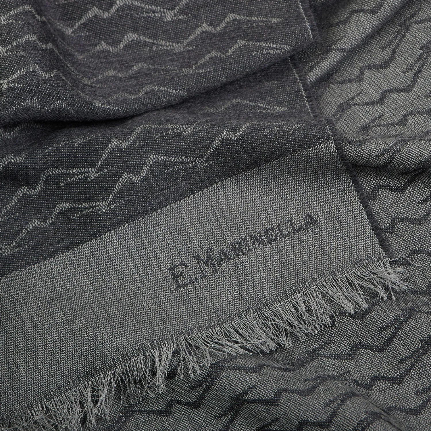 E.Marinella Sciarpe In Seta|Sciarpe Invernali|SCIARPA VESUVIO GRIGIO SCURO In lana e seta