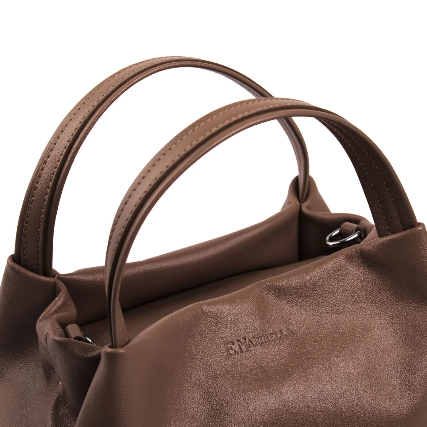 E.Marinella Mini Bag|SOFT MINI BAG MARRONE SCURO In pelle liscia