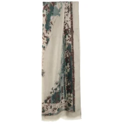 E.Marinella Sciarpe Invernali|STOLA BEIGE IN CASHMERE Collezione floreale