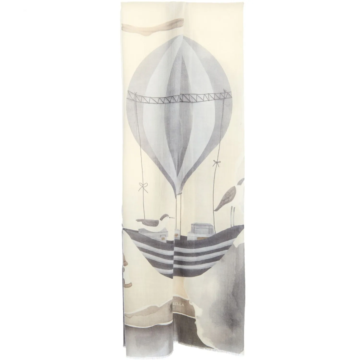 E.Marinella Sciarpe Invernali|STOLA BEIGE IN CASHMERE Collezione floreale