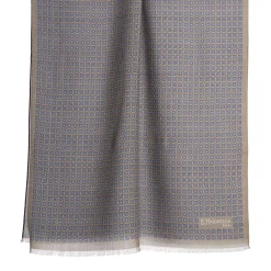 E.Marinella Sciarpe Invernali|STOLA BEIGE In lana con decorazioni floreali