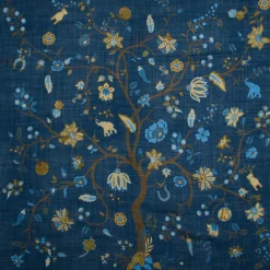 E.Marinella Sciarpe Invernali|STOLA BLU 140 IN LANA E CASHMERE Albero della vita