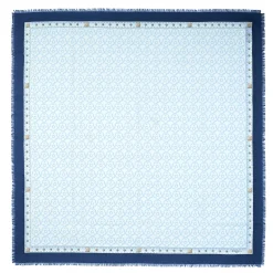 E.Marinella Sciarpe Invernali|STOLA BLU 115 IN LANA, SETA E CASHMERE Fiori d’archivio