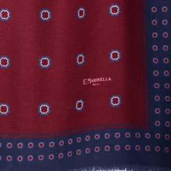 E.Marinella Sciarpe Invernali|STOLA BORDEAUX IN LANA Decorazioni floreali