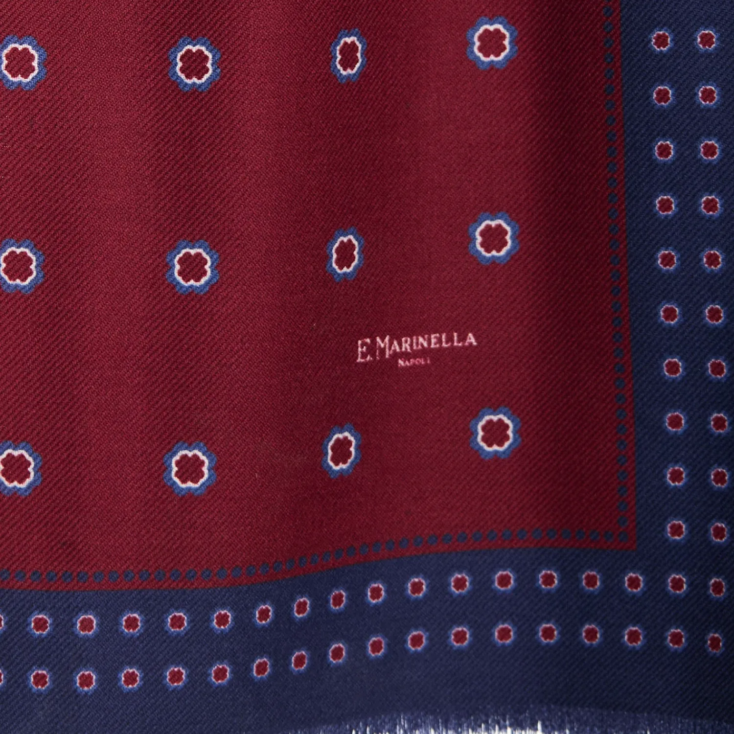 E.Marinella Sciarpe Invernali|STOLA BORDEAUX IN LANA Decorazioni floreali