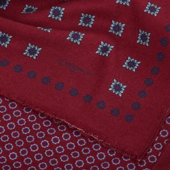E.Marinella Sciarpe Invernali|STOLA BORDEAUX IN LANA Decorazioni floreali