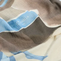 E.Marinella Sciarpe Invernali|STOLA MARRONE IN CASHMERE Collezione mongolfiere