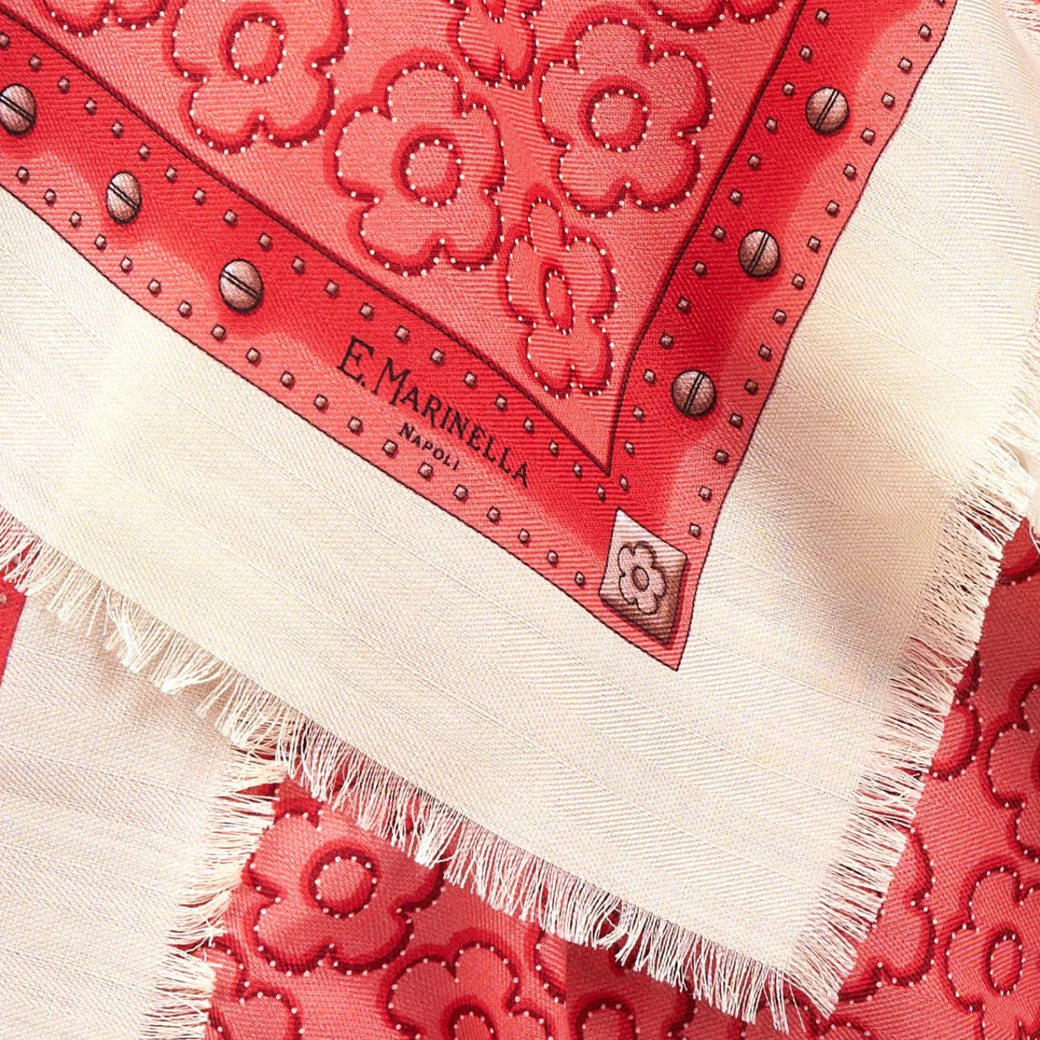 E.Marinella Sciarpe Invernali|STOLA ROSA 115 IN LANA, SETA E CASHMERE Fiori d’archivio