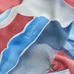 E.Marinella Sciarpe Invernali|STOLA ROSSA IN CASHMERE Collezione mongolfiere