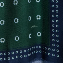 E.Marinella Sciarpe Invernali|STOLA VERDE SCURO IN LANA Decorazioni floreali
