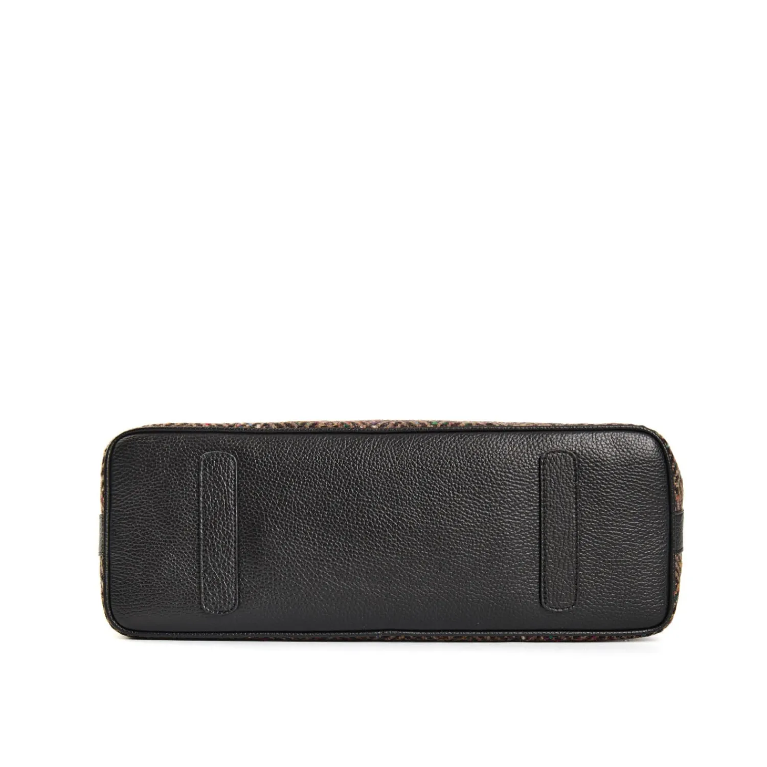 E.Marinella Tote Bag|TOTE BAG MARRONE E NERA In lana e pelle martellata